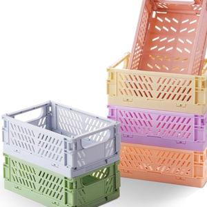 6-Pack Small Pastel Plastic Storage Baskets