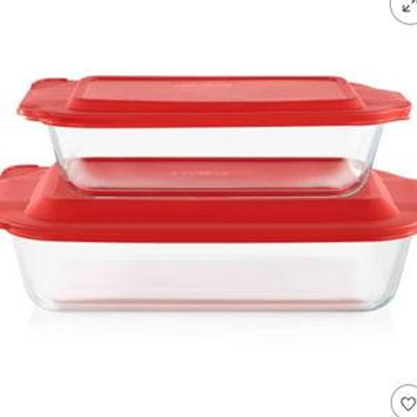 Pyrex Deep 4pc Glass Bakeware set