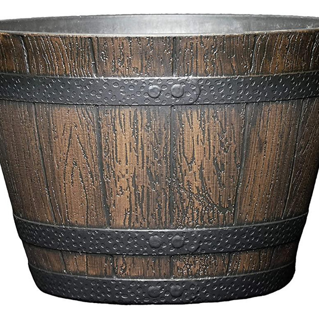 Classic Home and Garden S74D-037R 9" Whiskey Barrel, 9", Kentucky Walnut