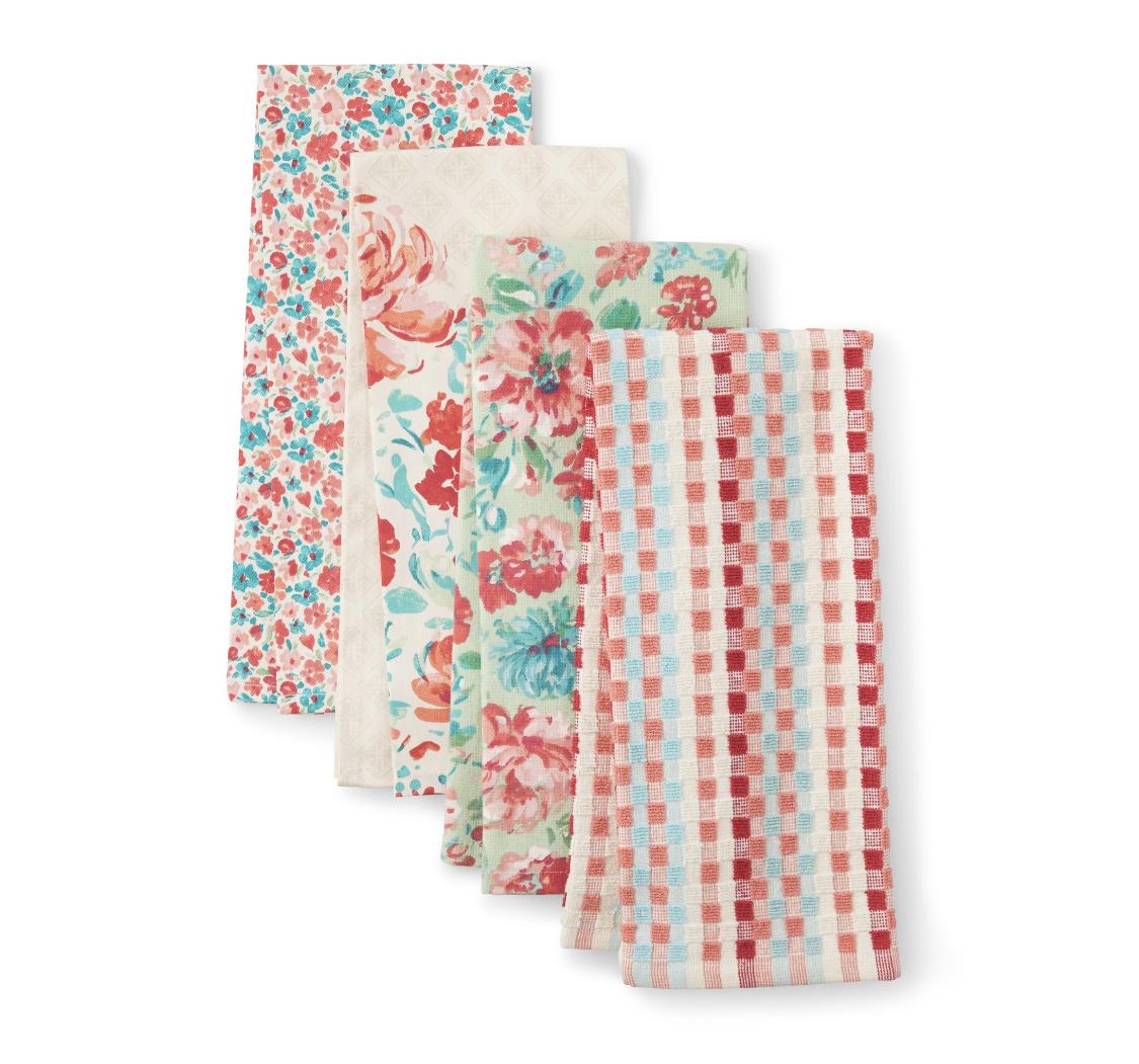 The Pioneer Woman Gorgeous Garden Kitchen Towel, 4 Count