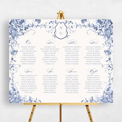 Dark Cobalt, Blue Wedding Sign - Hattaway Seating Chart