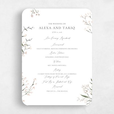 White Rounded Wedding Program - Sweetbay