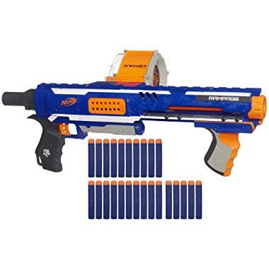 Nerf Rampage N-Strike Elite Toy Blaster with 25 Dart Drum Slam Fire & 25 Official Elite Foam Darts for Kids, Teens, & Adults (Amazon Exclusive)