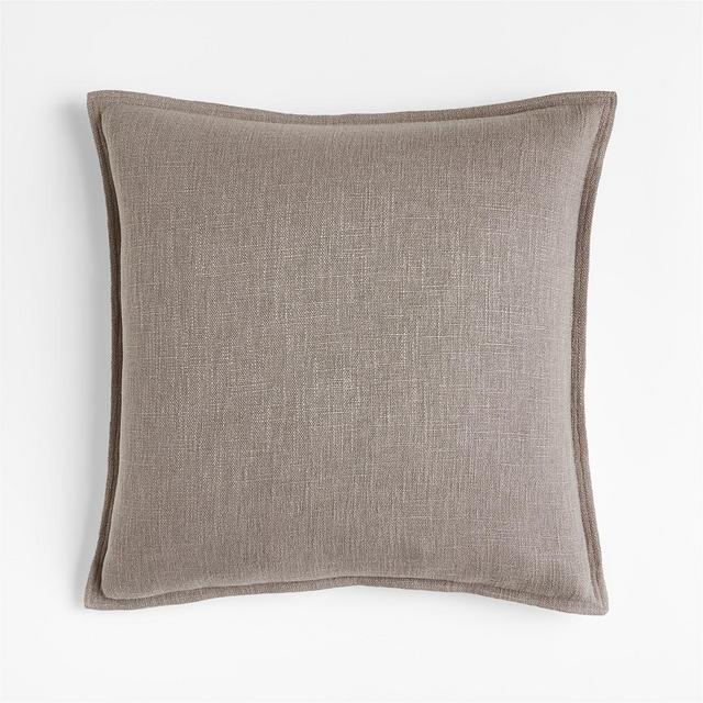 Dark Grey 20" Laundered Linen Pillow Cover
