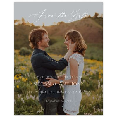 White Floral Wedding Digital Save the Date - Bellfort Photo