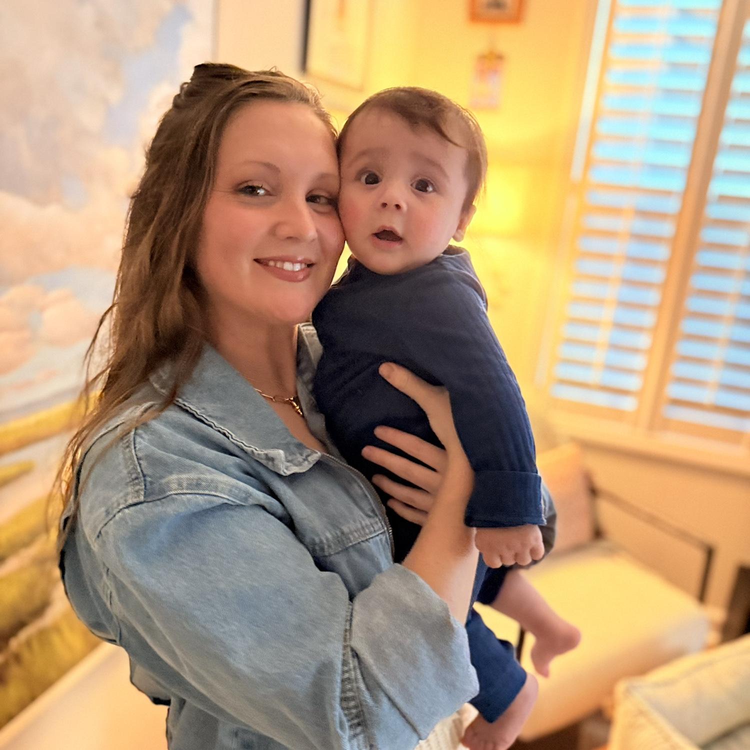 Snuggles with mommy before birthday dinner!