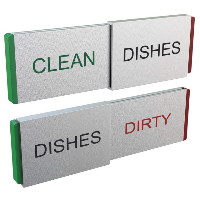 Glide Signs Dishwasher Magnet Clean Dirty Sign - Premium Metal Magnetic Dishes Indicator Improved Slider Locks - Best Kitchen Gadgets in Home Office Organization - Magnets Work on All Dishwashers