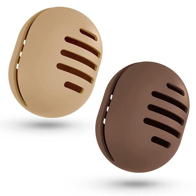 Fauxomor Makeup Sponge Holder,2PCS Double-sided Breathable Silicone Beauty Blender Holder for Travel,Shatterproof Makeup Sponge Travel Case for All Sponges Sanitary Reuse Easy to Carry,Khaki+Coffee-AA