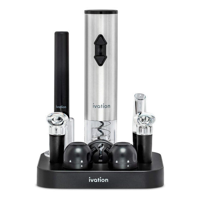 Ivation 9-Piece Electric Wine Opener Set, Deluxe Wine Opener Gift Set