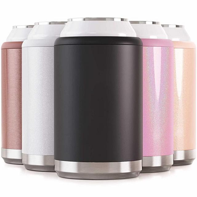 Maars Standard Can Cooler for Beer & Soda | Stainless Steel 12oz Beverage Sleeve, Double Wall Vacuum Insulated Drink Holder - Matte Black