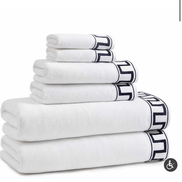 Kassatex Greek Key Bath Towels