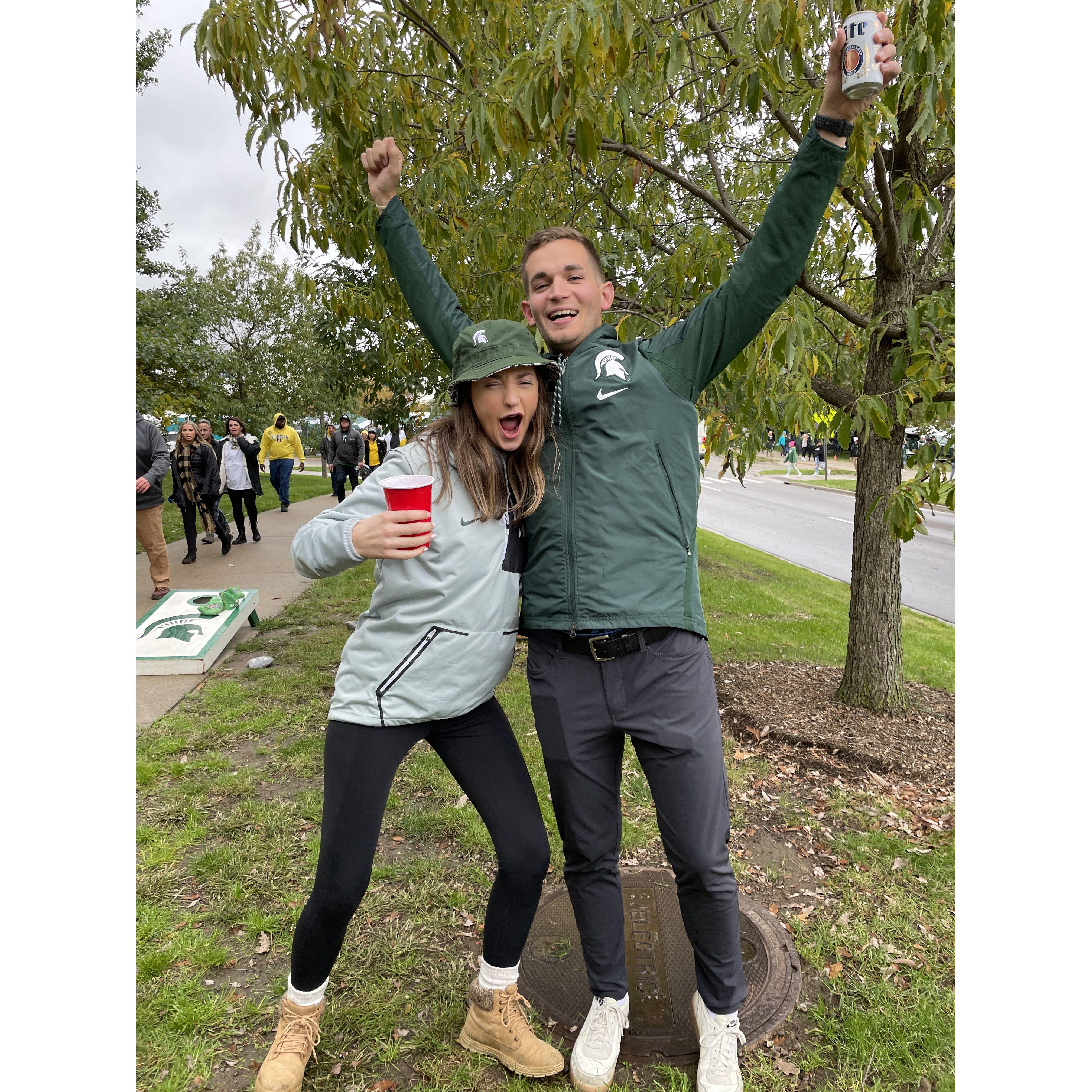 Celebrating (maybe a little too much) MSU's surprising victory against UofM