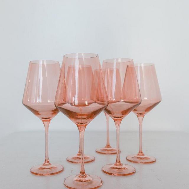 Estelle Colored Wine Stemware - Set of 6 {Blush Pink}