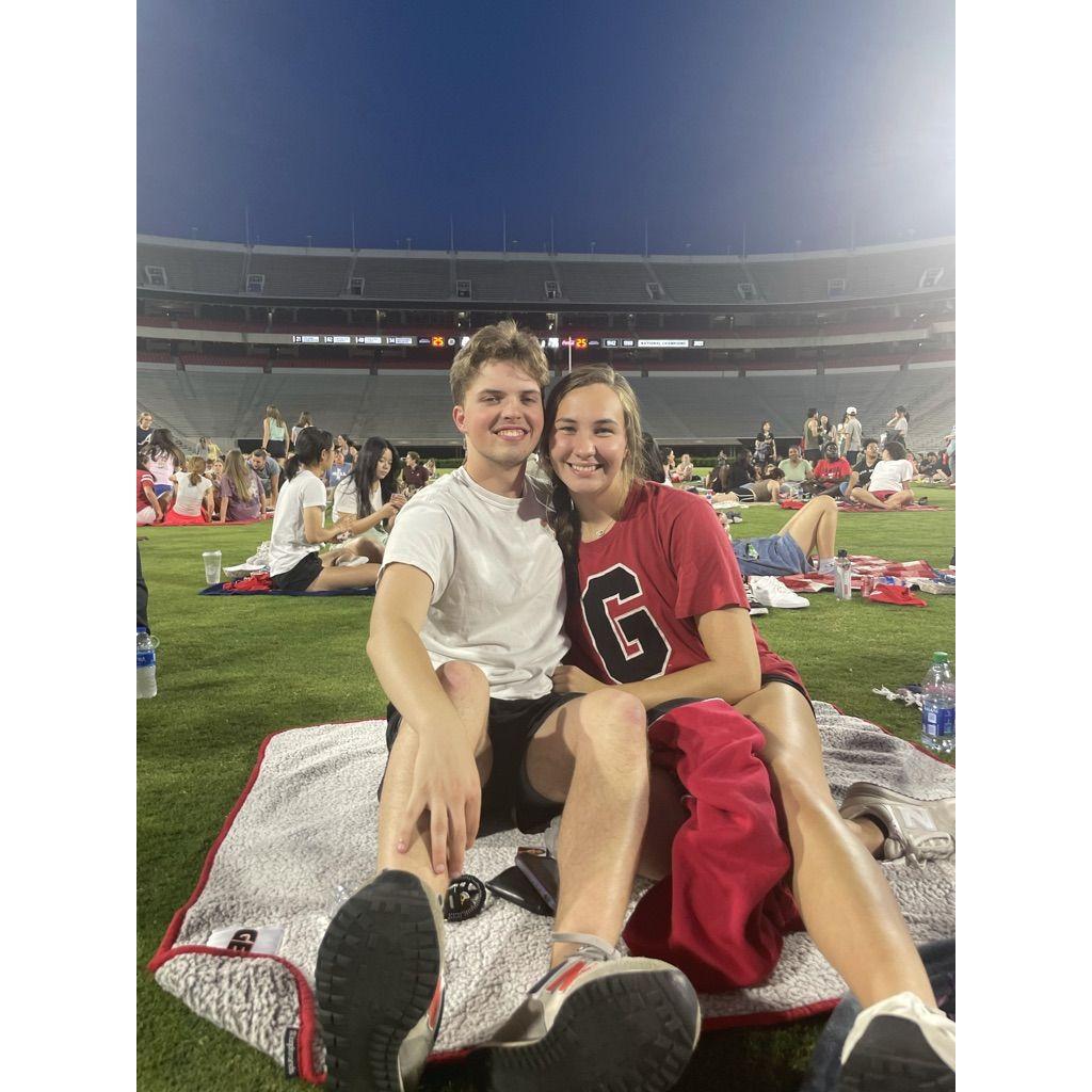Movie night between the hedges