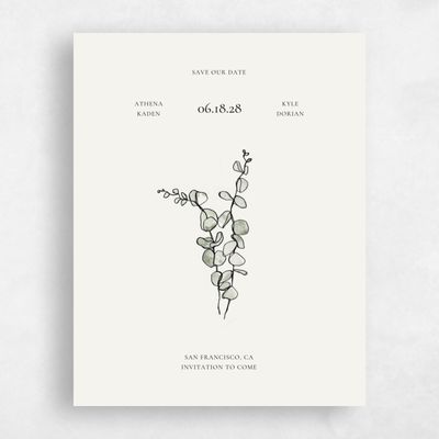Beige Typography Wedding Save the Date - Livonia Stamp