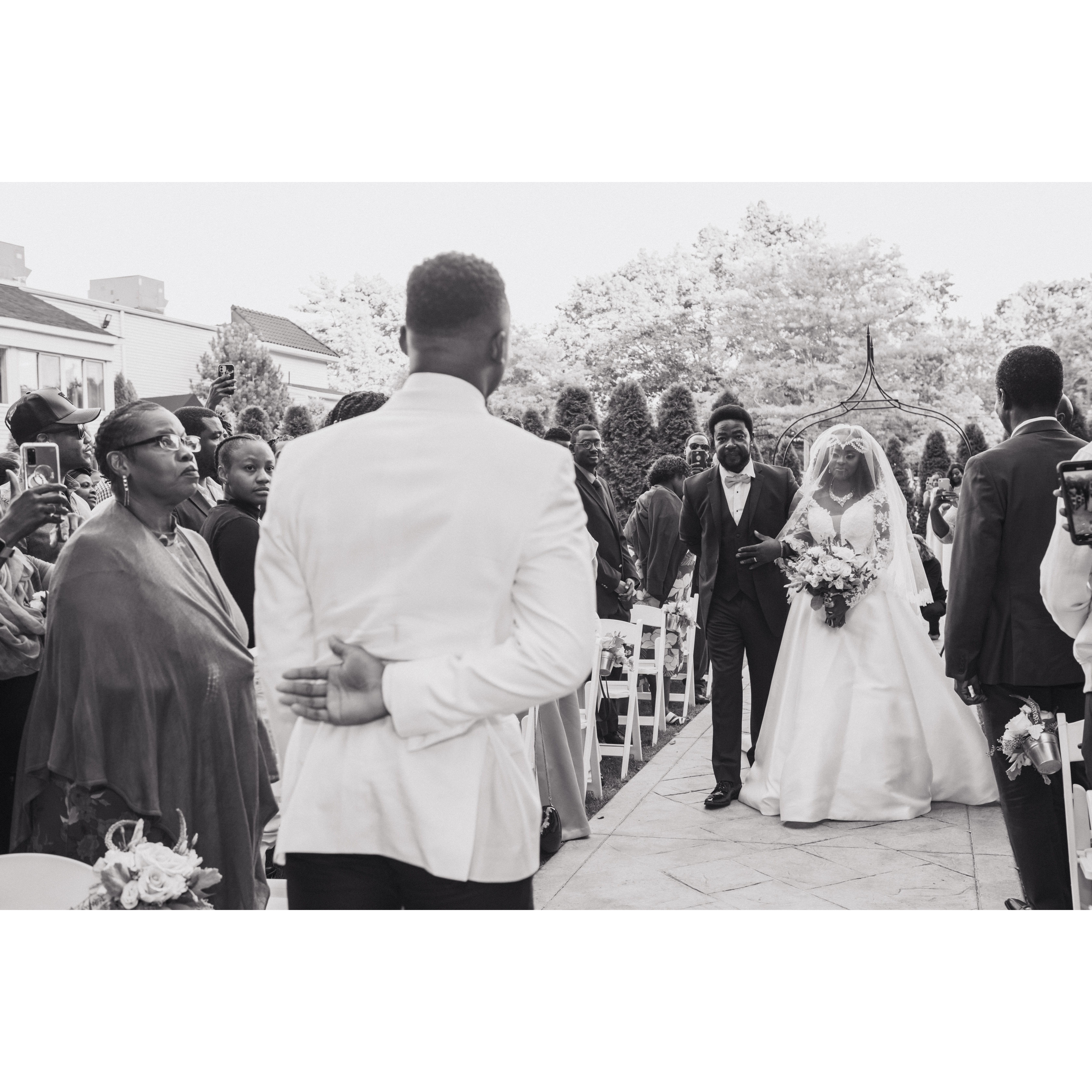 Dad walking down the aisle