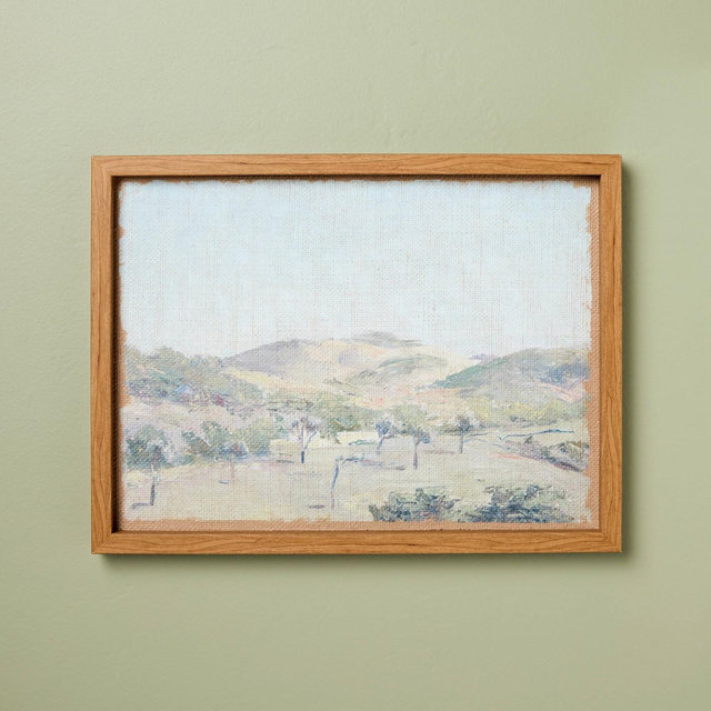 12"x14" Mountain on Burlap Wall Art - Hearth & Hand™ with Magnolia