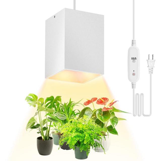 Bstrip Hanging Grow Light, 3000K Full Spectrum Hanging Grow Lights for Indoor Plants, 30W Plant Light Bulbs with 16.4FT Power Cord, Plant Light for Indoor Plant with Timer for Garden, Greenhouse