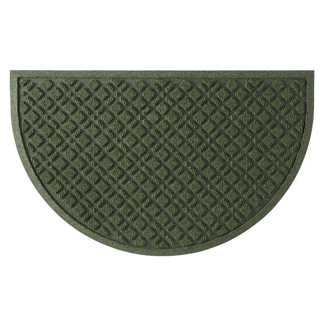 Heavyweight Recycled Waterhog Doormat, Crescent, Plaid in Blue