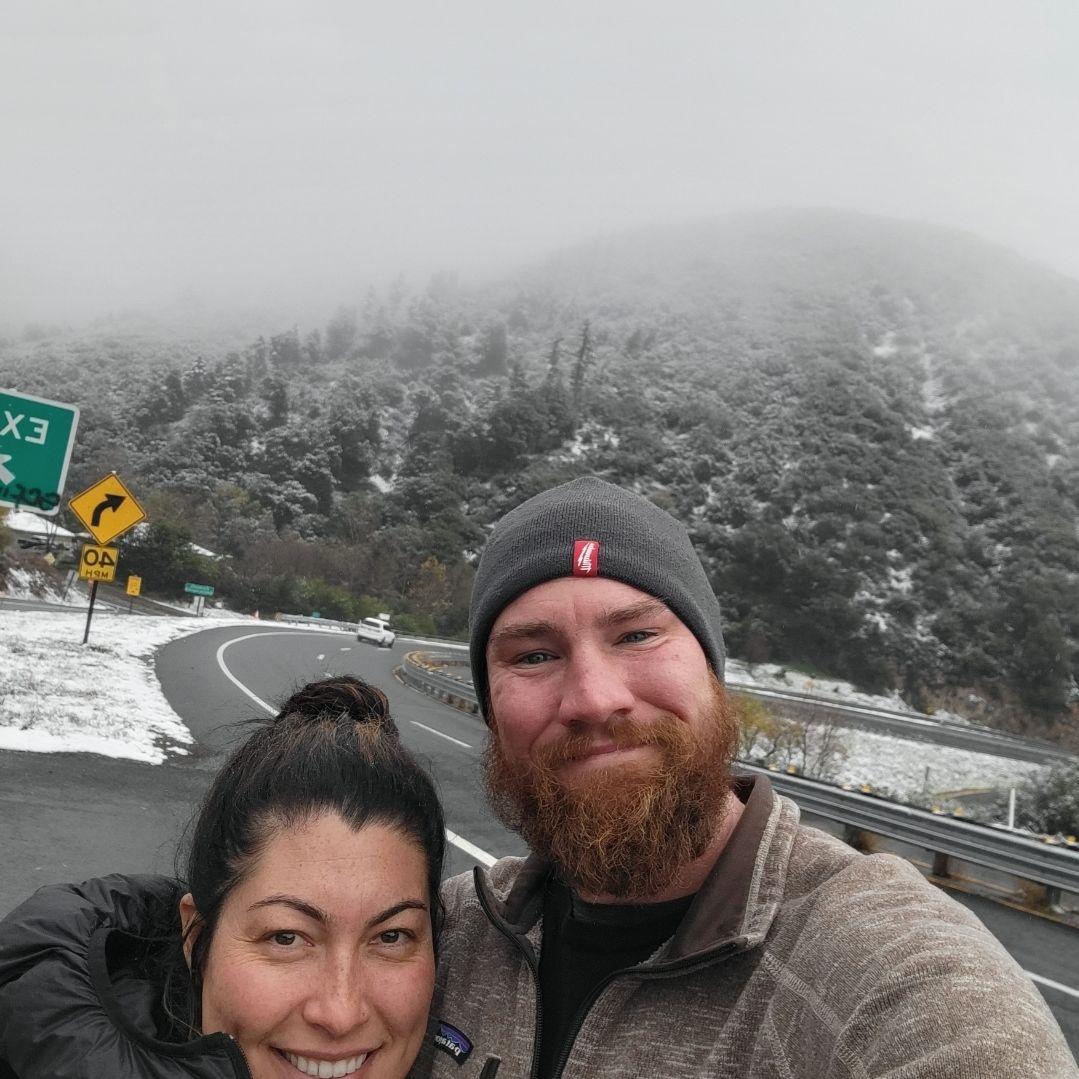 Survival photo OP of our scariest drive together in Arrowhead