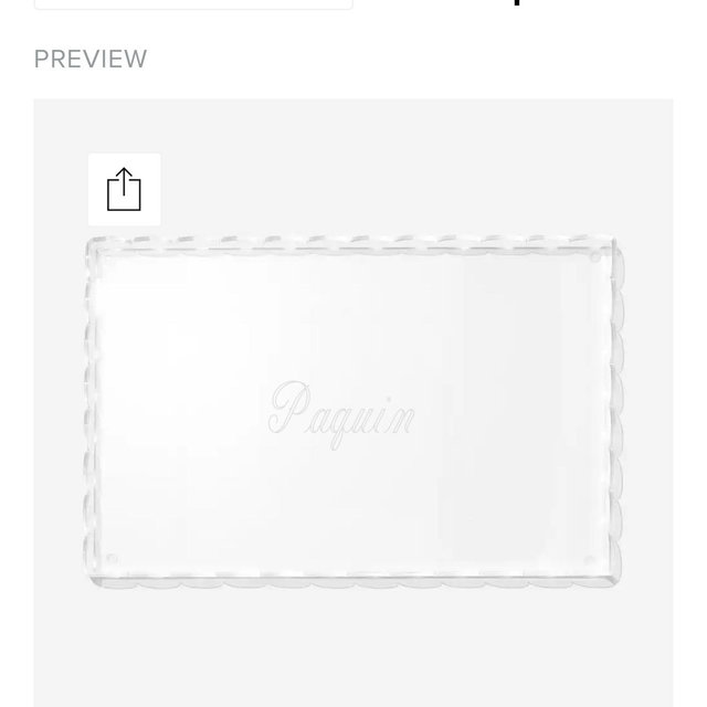 Monogrammed Scallop Acrylic Tray