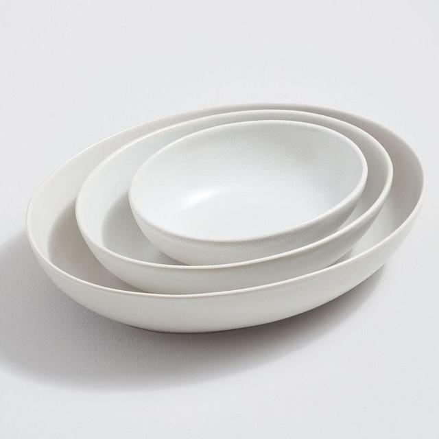 Mason Stoneware Oval Nesting Bowls, Set of 3 - Ivory