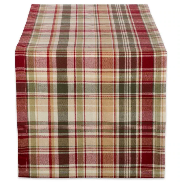 Design Imports Give Thanks Plaid Fall Table Decor, Autumn & Thanksgiving Tabletop Linens, 14X72" Table Runner