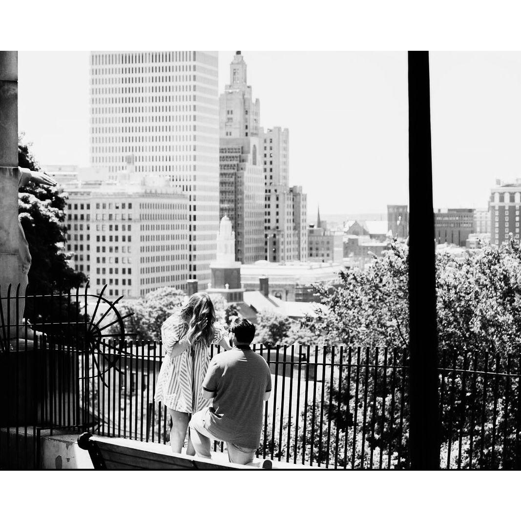 William proposed at Prospect Park in Providence, RI.