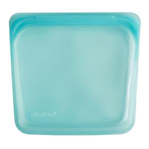 Stasher Reusable Silicone Food Bag, Sandwich Bag, Sous vide Bag, Storage Bag, Aqua