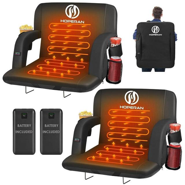 HOPERAN Heated Stadium Seats for Bleachers with 20000mAh Power Bank Included Stadium Seating for Bleachers Seat with Backrest