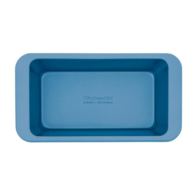 KitchenAid 9 x 5-In Nonstick Aluminized Steel Loaf Pan, Dishwasher Safe, Blue Velvet