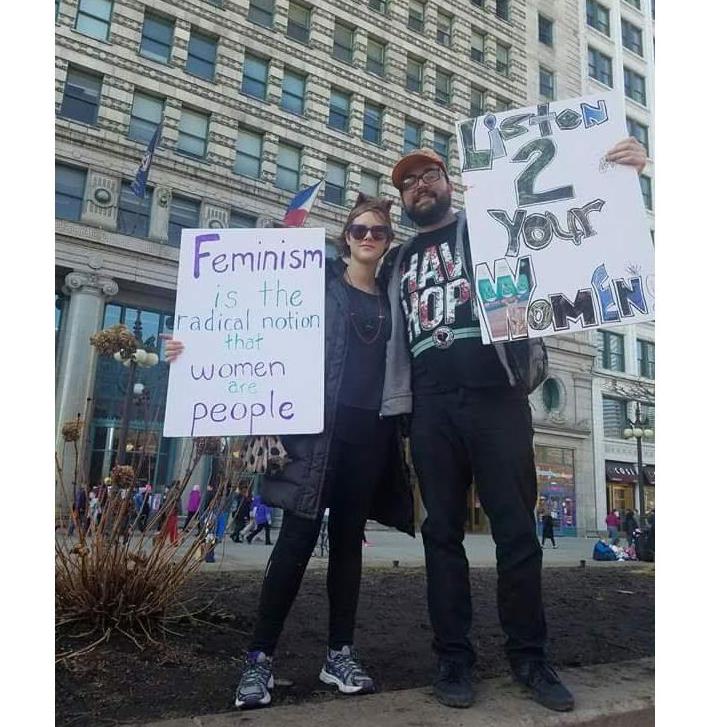 At the Chicago Women's March, 2017