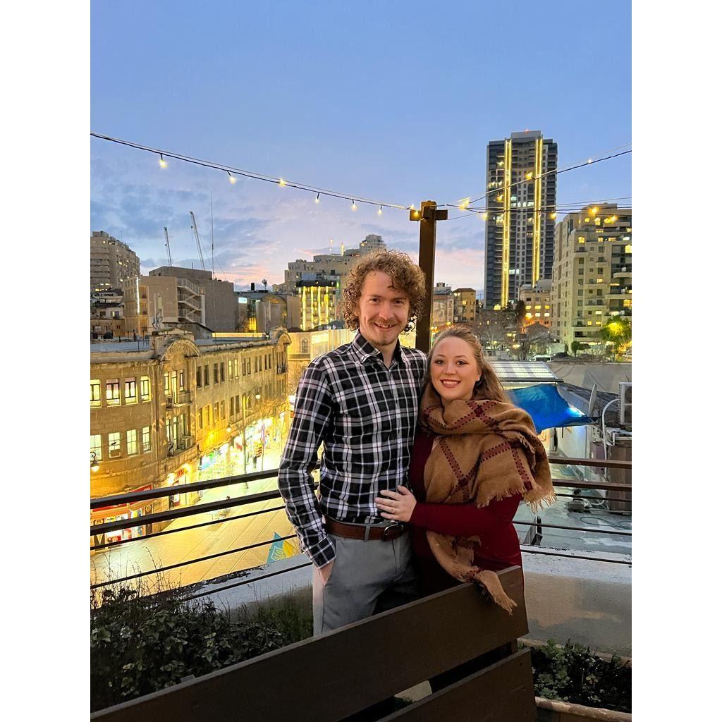 Celebrating our friends at their wedding.