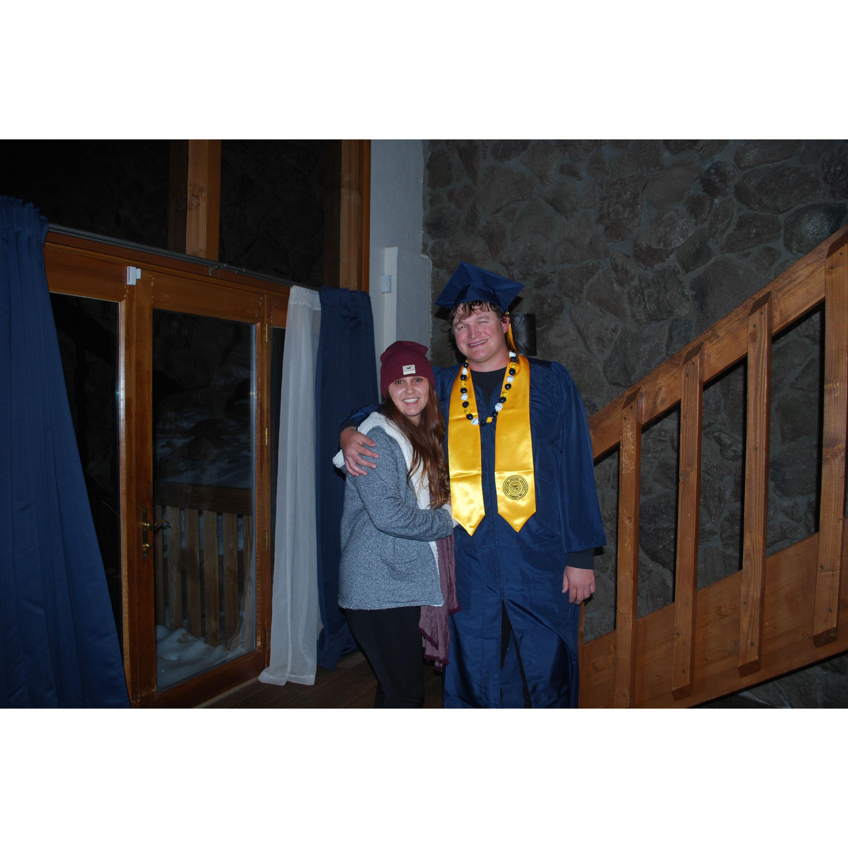 Austin graduating with Bachelor's in Industiral leadership