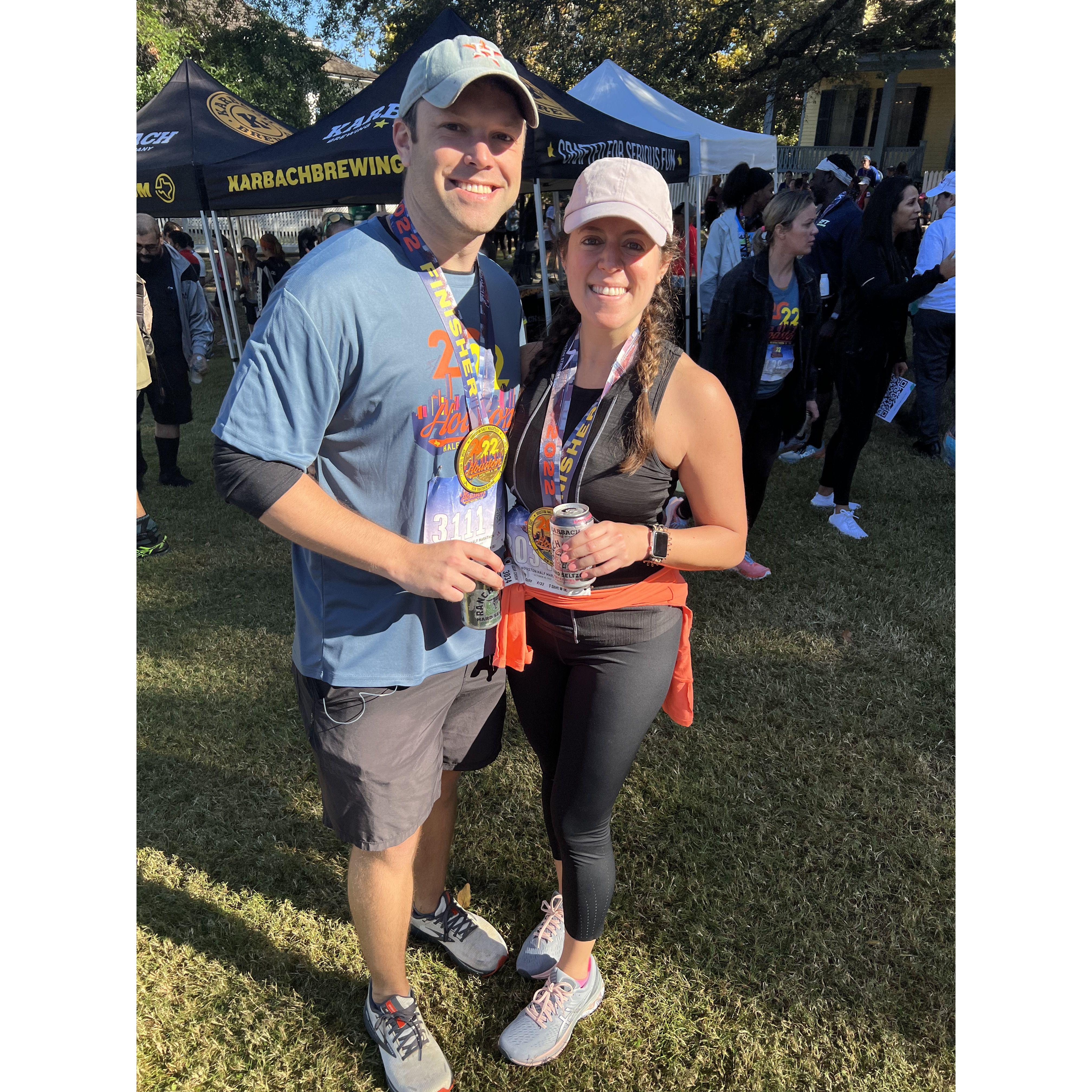 Byron tricked Elizabeth into running a half marathon, she has learned her lesson.....