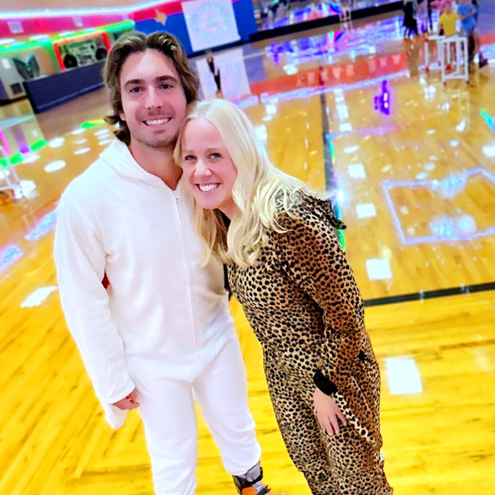 Roller skating party for kids ministry! Please note Trevor's chicken costume.