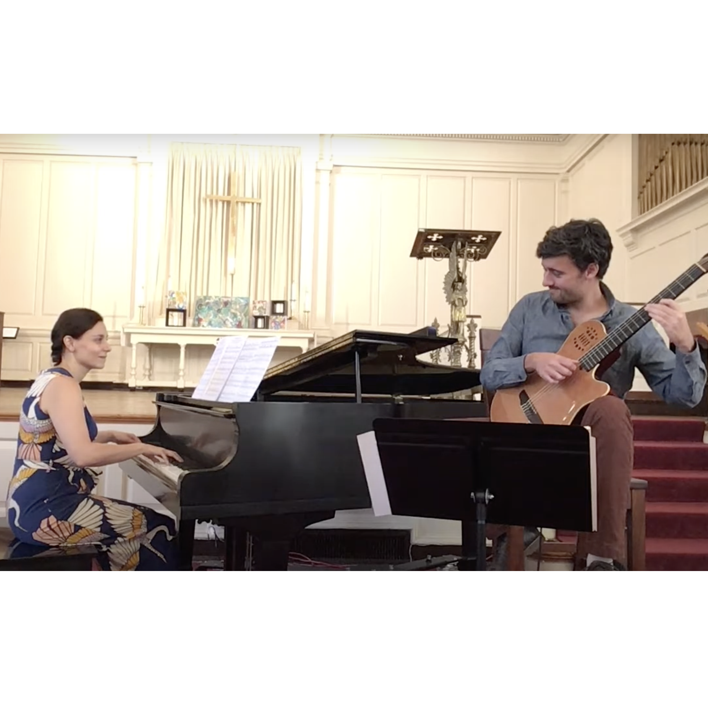 Every now and then, Theresa coerces John into playing music with her. No regrets so far. Grace Concert Series, 2020.