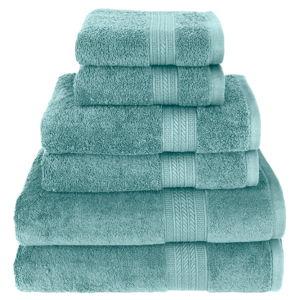 Luxury 100% Cotton Towels, 6 Piece Bath Towel Set