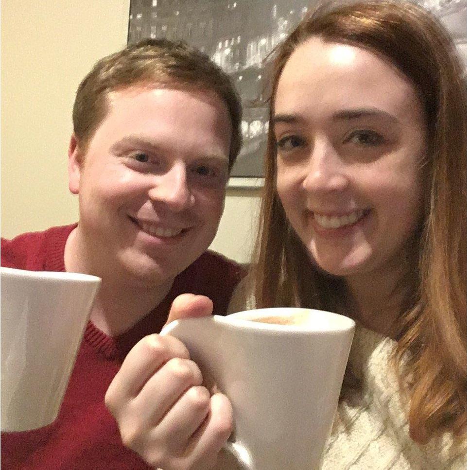 Drinking hot cocoa during Christmas-time (thanks Aunt Trish and Uncle Dennis for the mugs!)