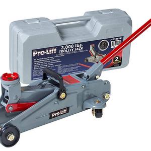 Pro-LifT F-2315PE Grey Hydraulic Trolley Jack Car Lift with Blow Molded Case (3000 lbs Capacity)