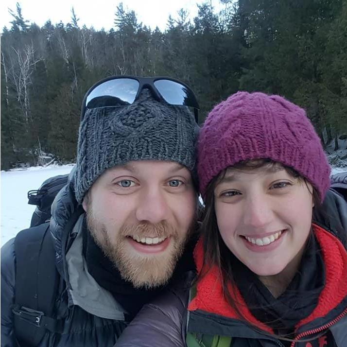 Happy and tired after a long day of ice-climbing!