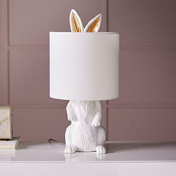 Ceramic Nature Rabbit Table Lamp (19")