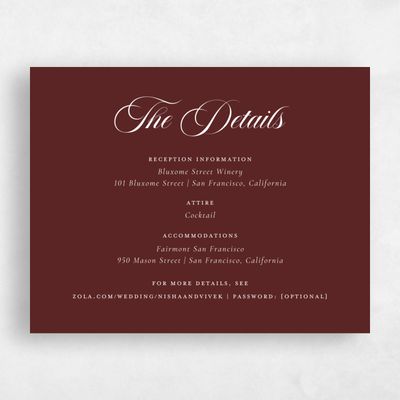 Maroon, Red Wedding Enclosure - Grazio