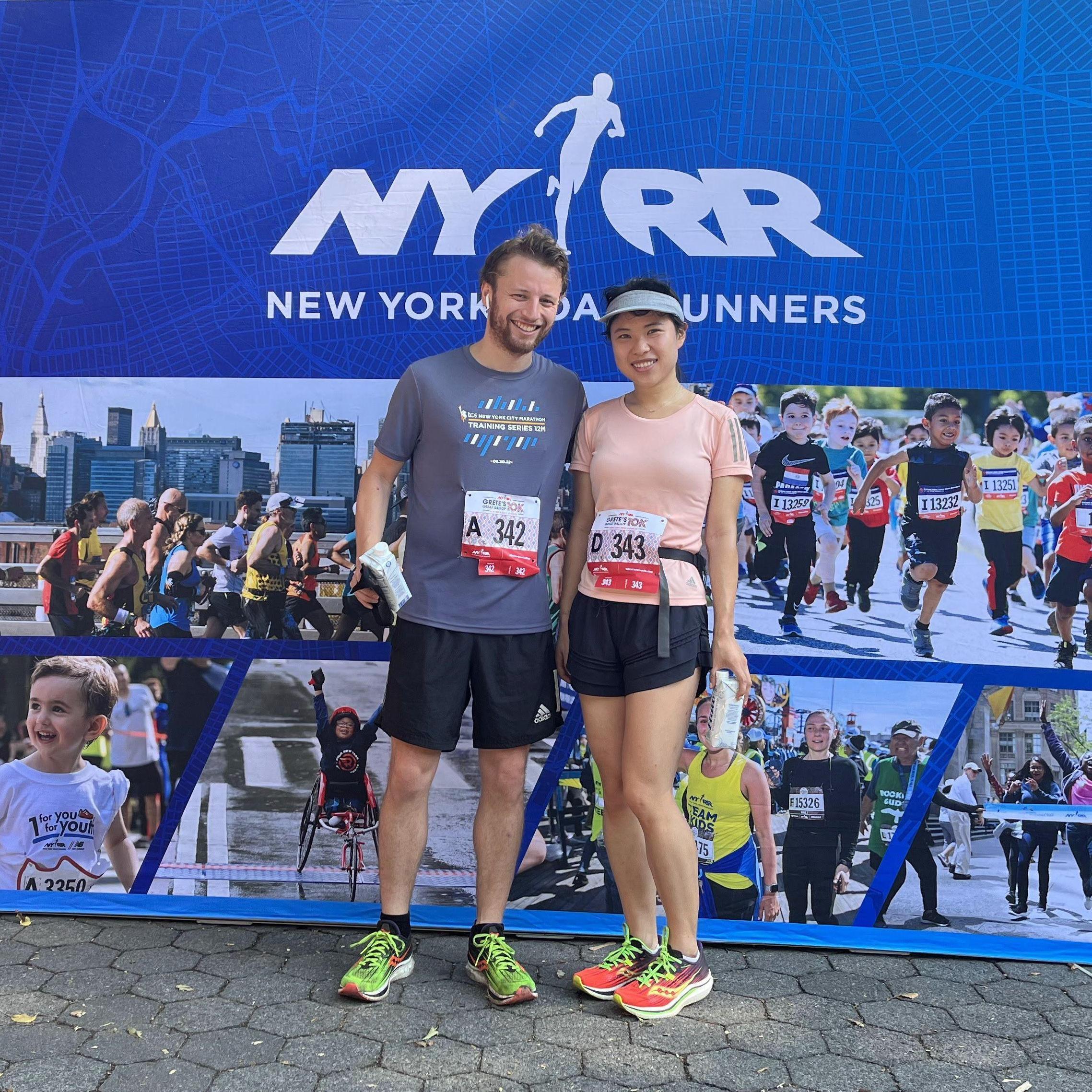 Aug 2022 (Central Park, NYC - 10k): Our newlyweds resolution – run the NYC Marathon in 2023