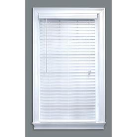 Style Selections 2.0-in White Faux Wood Room Darkening Plantation Blinds (Common 35.0-in; Actual: 34.5-in x 48.0-in)