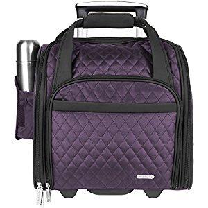 Travelon Wheeled Underseat Carry-On With Back-Up Bag (Eggplant)