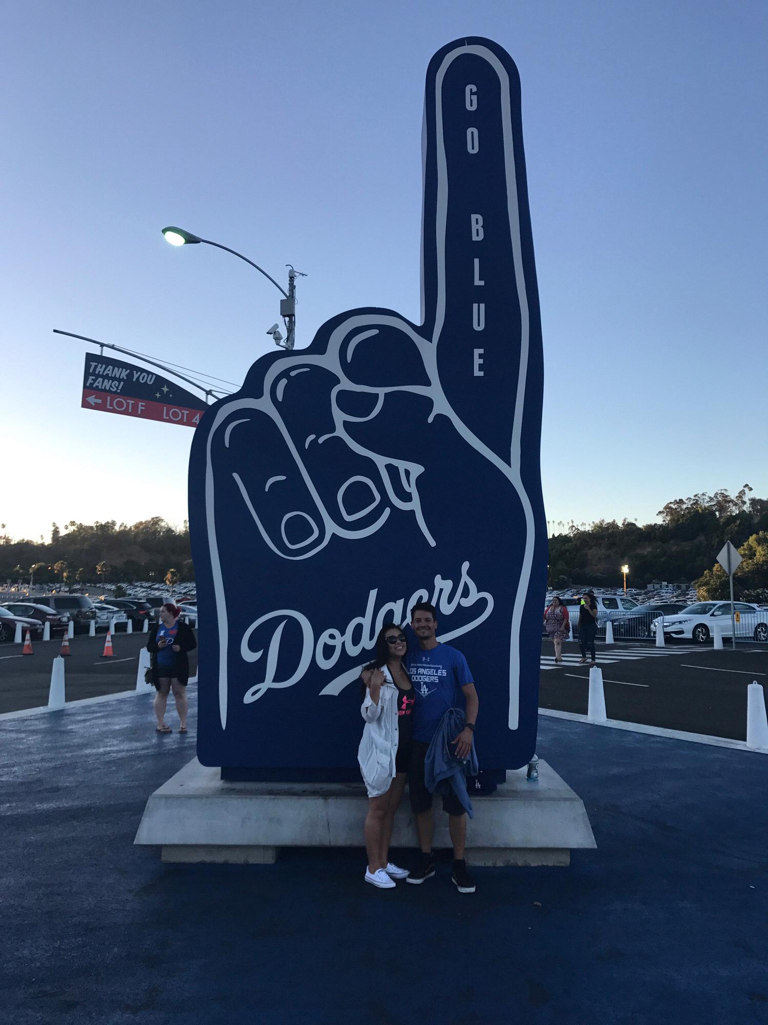 First Dodger game- neutral colors