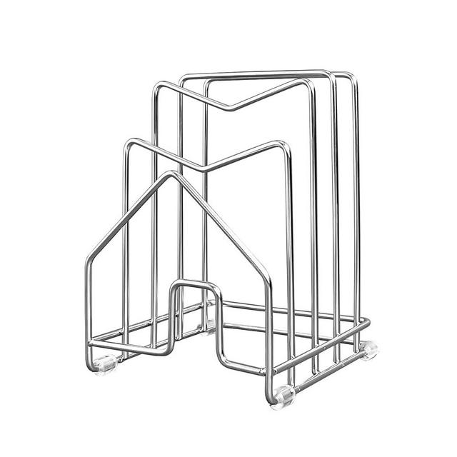 Pot Lid Organizer Cutting Board Holder Inside Cabinet 304 Stainless Steel Pots and Pan Organizer Under Cabinet Pot Cover Cookie Sheet Bakeware Serving Tray Cooling Rack Stand Kitchen Countertop