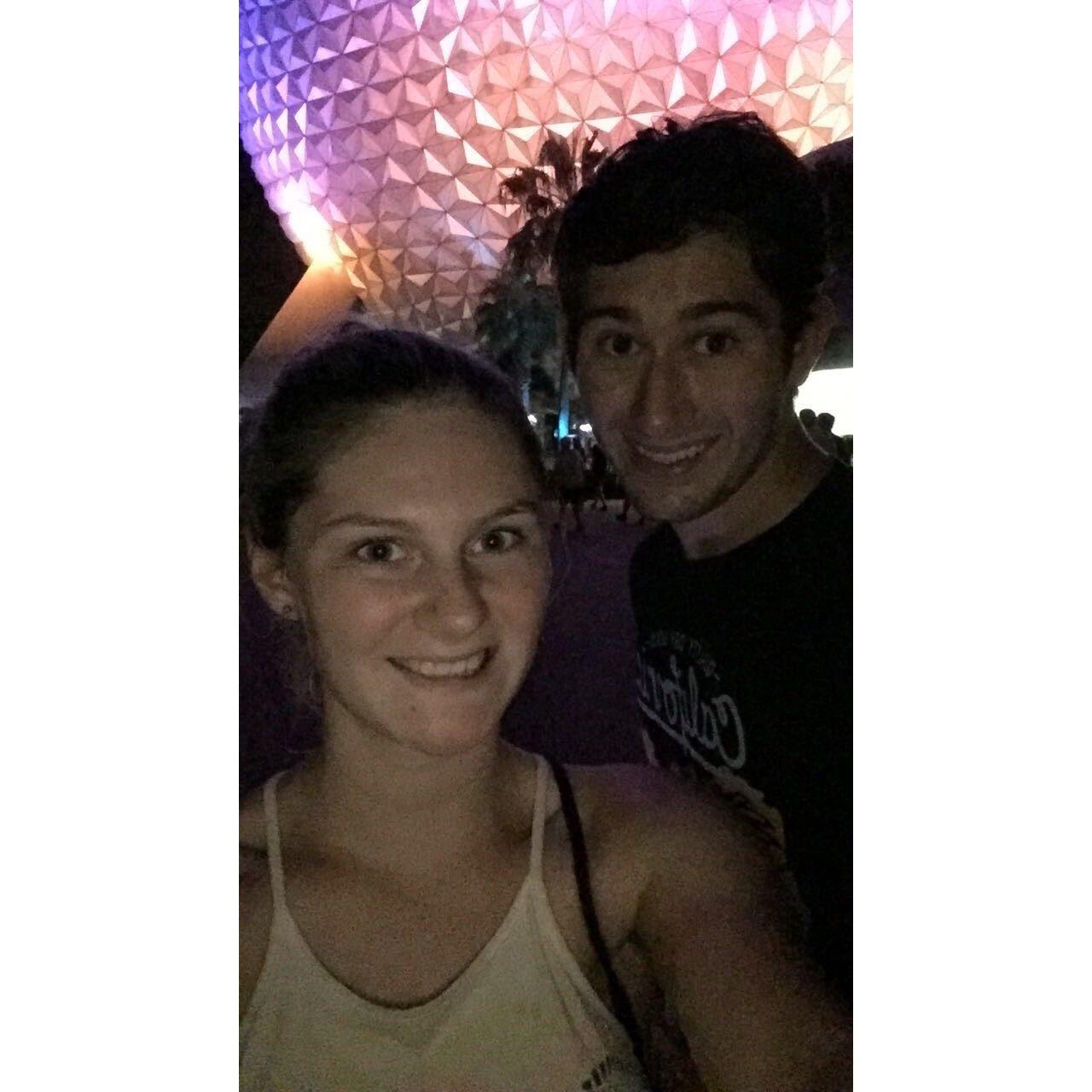 EPCOT on the first Courtney vacation Elizabeth joined 2017