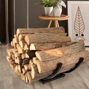 Firewood Rack Outdoor - Curved Wood Rack Log Holder For Fireplace Indoor Fire Wood Storage Holding Stand Heavy Duty (22")